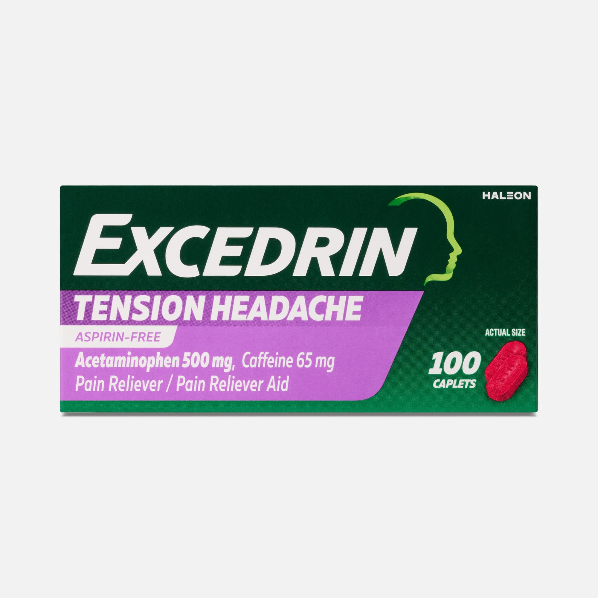 Excedrin Tension Headache Caplets, Aspirin-Free, 100 ct.