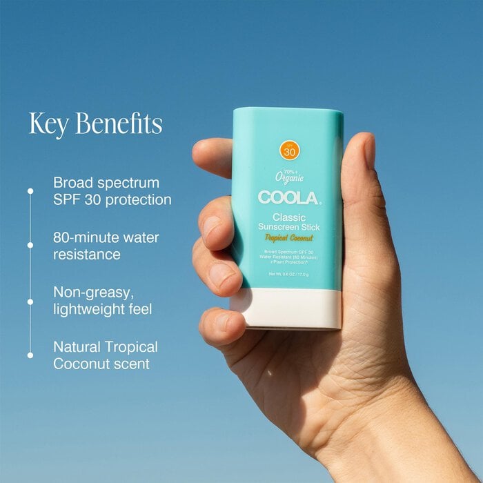 COOLA Classic Organic Sunscreen Face & Body Stick SPF 30 Tropical Coconut, , large