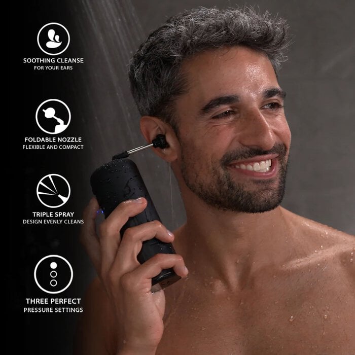 Wush Pro Powered Ear Cleaner, Black, Black, large
