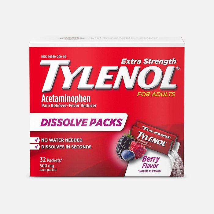 Tylenol Pain and Fever Powder Packs for Adults, Berry Flavor, , large