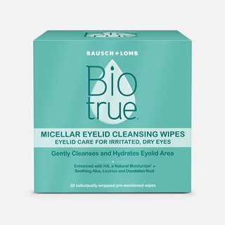 Bausch + Lomb BioTrue Micellar Eyelid Cleansing Wipes, 30 ct., , large