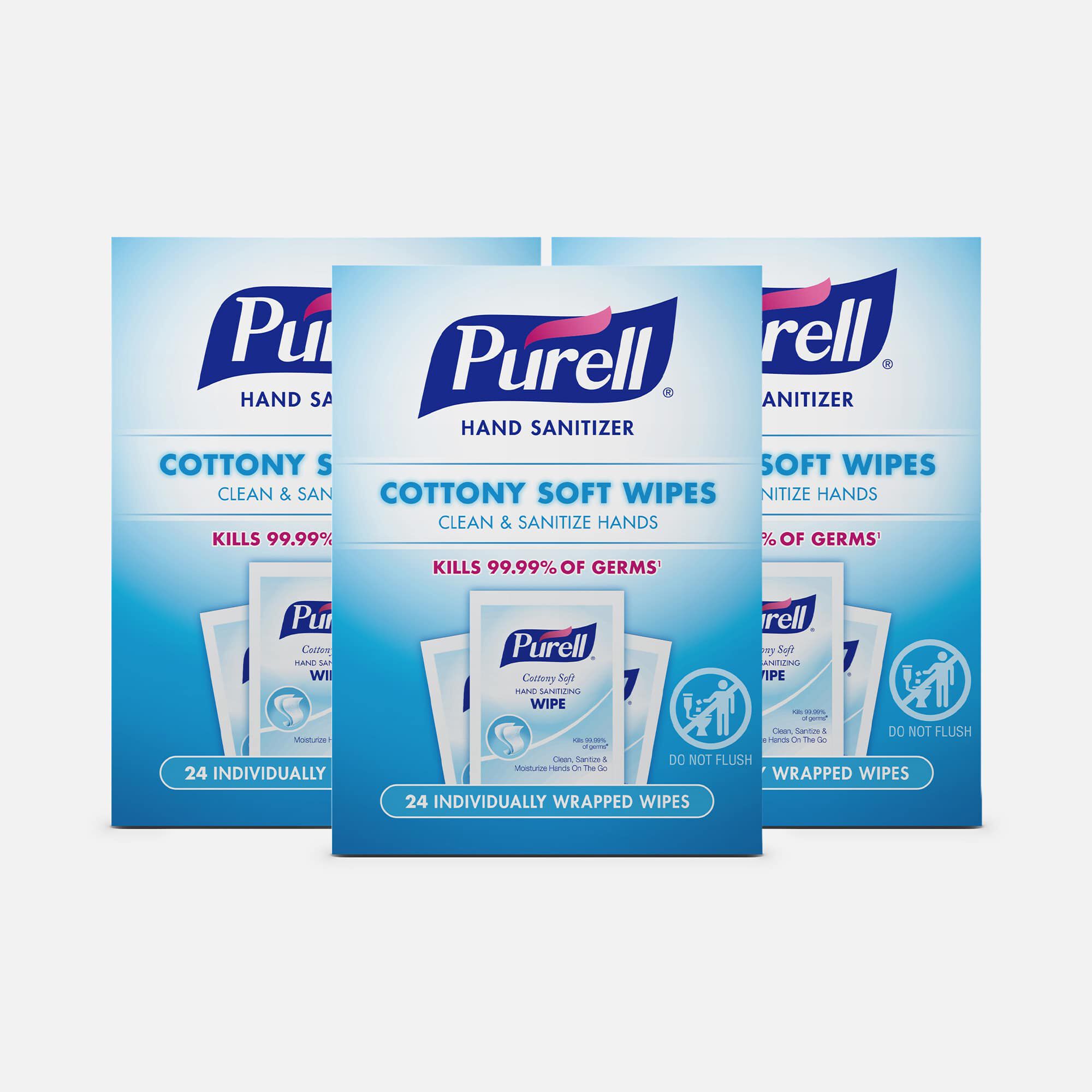 Purell Cottony Soft Hand Sanitizing Wipes, 24 ct. (3 pack)