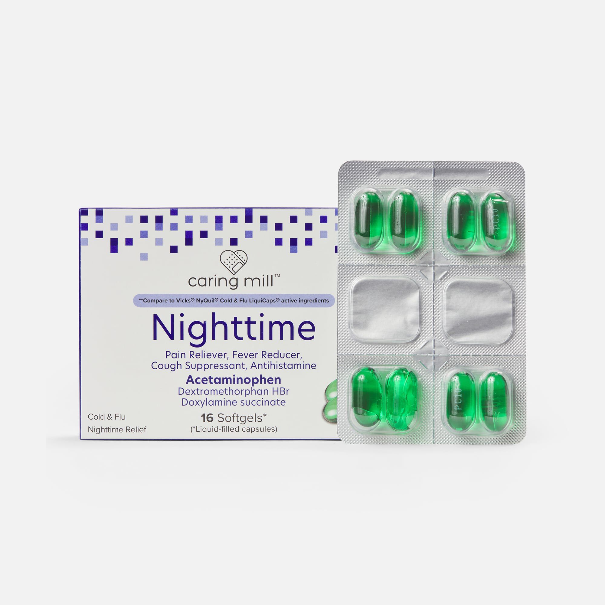 Caring Mill™ Nighttime Cold & Flu Relief Softgels, 16 ct., , large