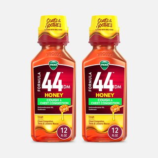 Vicks® Formula 44™ DM Cough & Congestion Liquid Cough Medicine, Honey, 12 fl oz. (2-Pack)