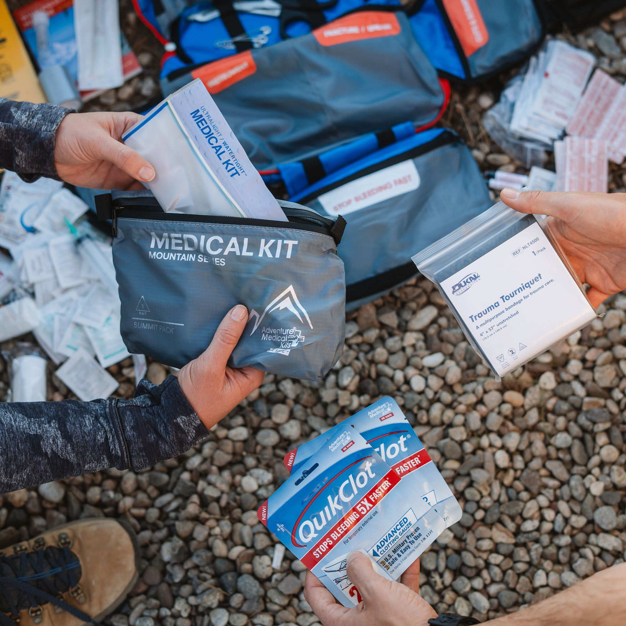 Adventure Medical Mountain Mountaineer First Aid Kit with QuikClot & Trauma Tourniquet, 217 pc., , large