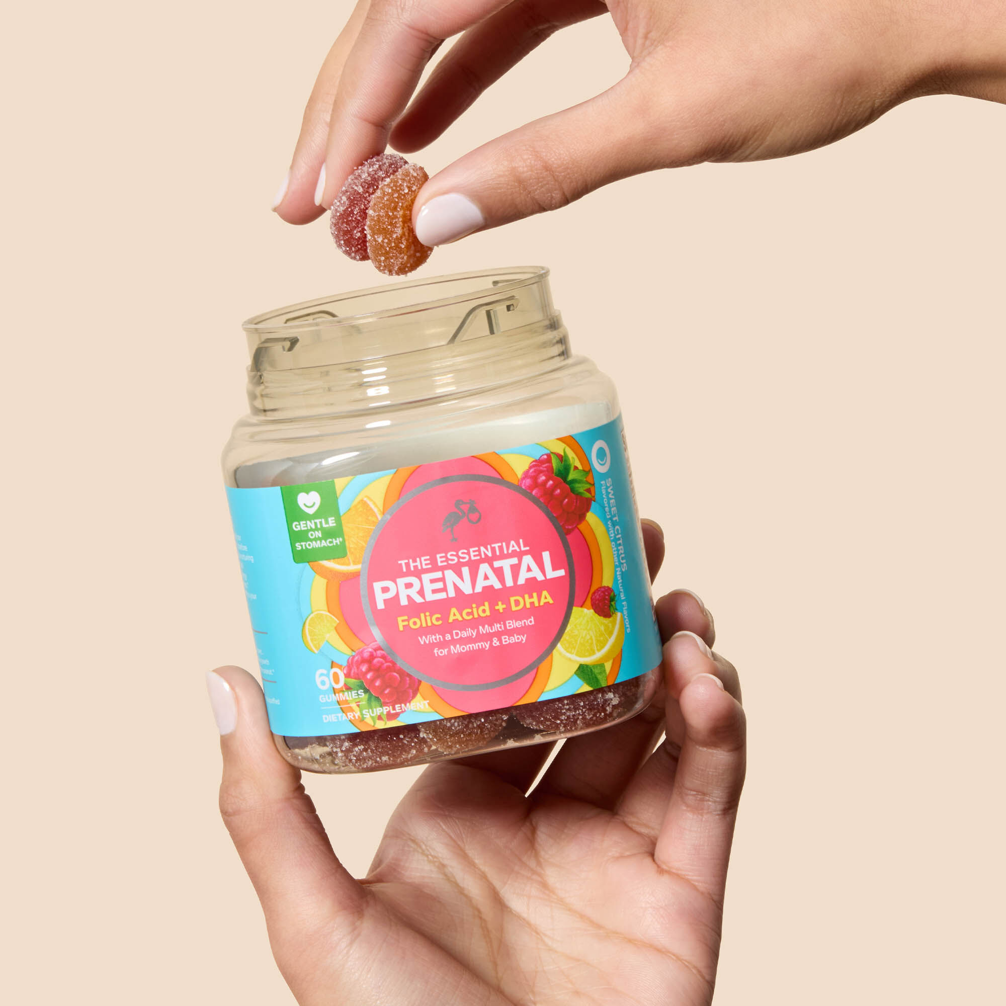 OLLY The Essential Prenatal Gummy Multivitamin, Sweet Citrus, 30 Day Supply, 60 ct., , large