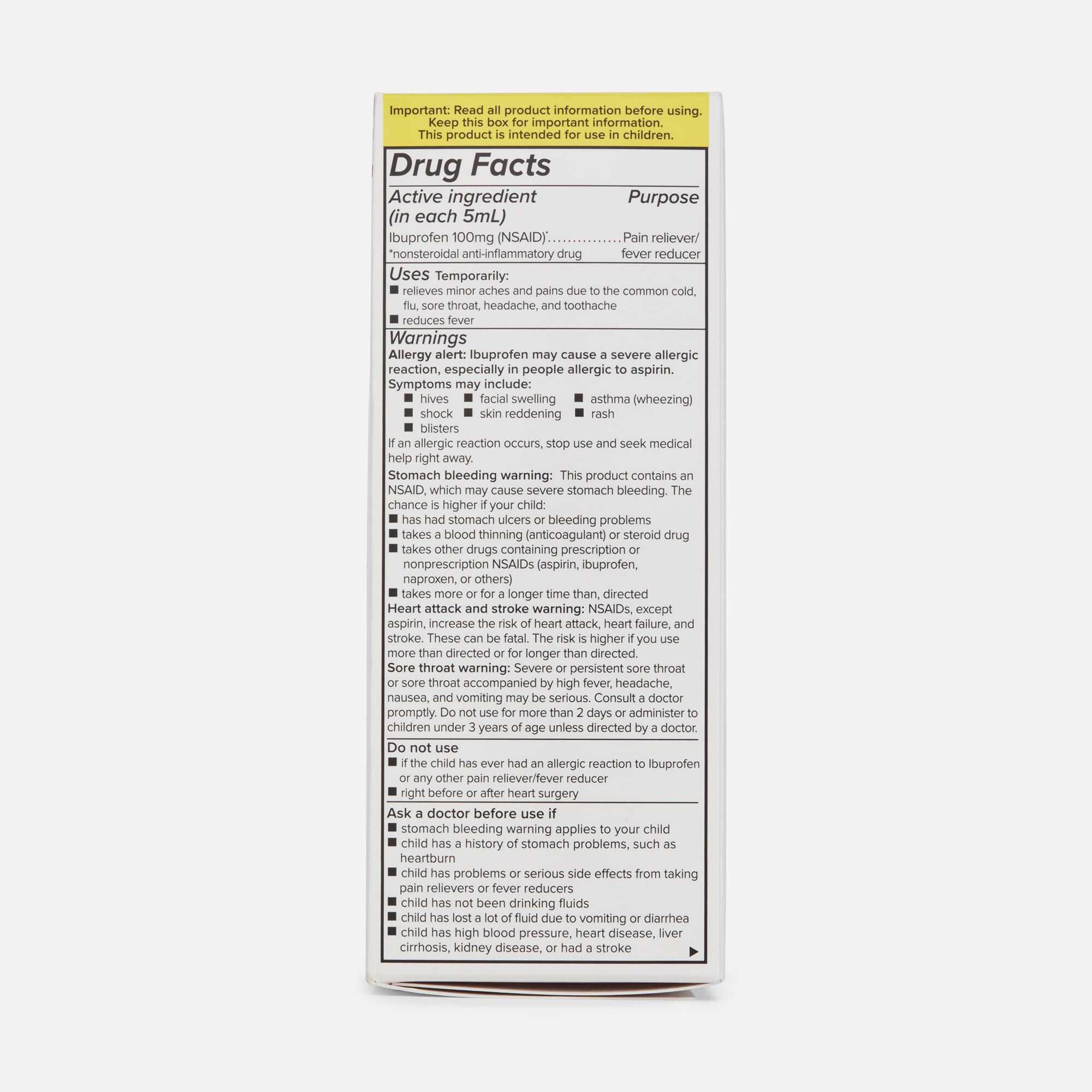 Caring Mill™ Children’s Ibuprofen Pain Reliever/Fever Reducer, Bubble Gum, 4 fl oz., , large