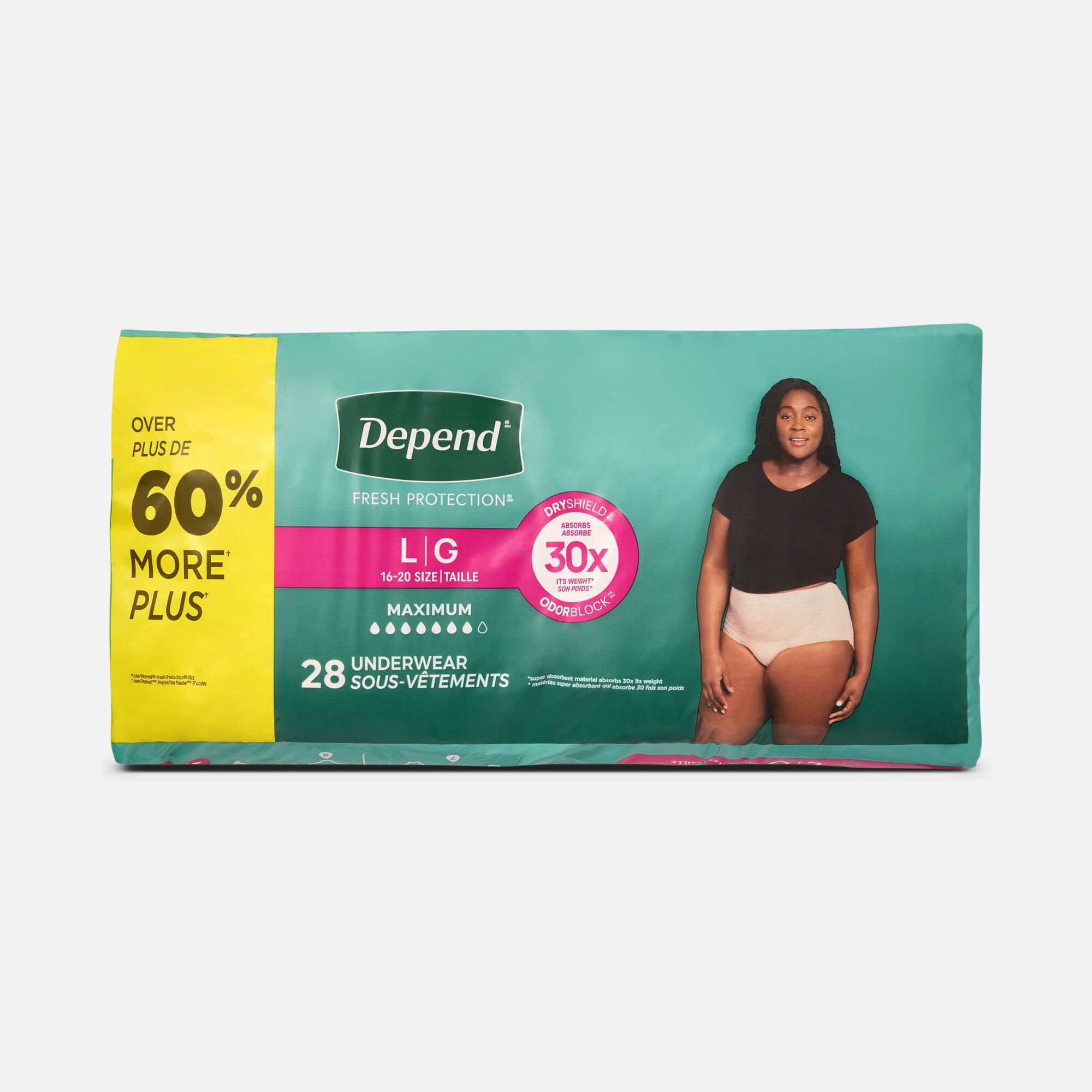 Depend Fresh Protection Adult Incontinence & Postpartum Bladder Leak Underwear for Women, , large