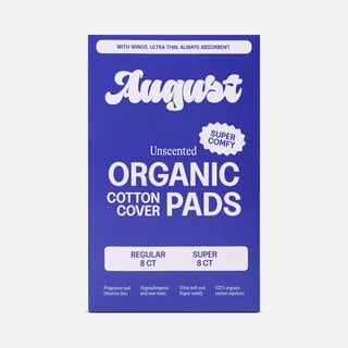 August Organic Cotton Regular & Super Pads, 16 ct. Combo