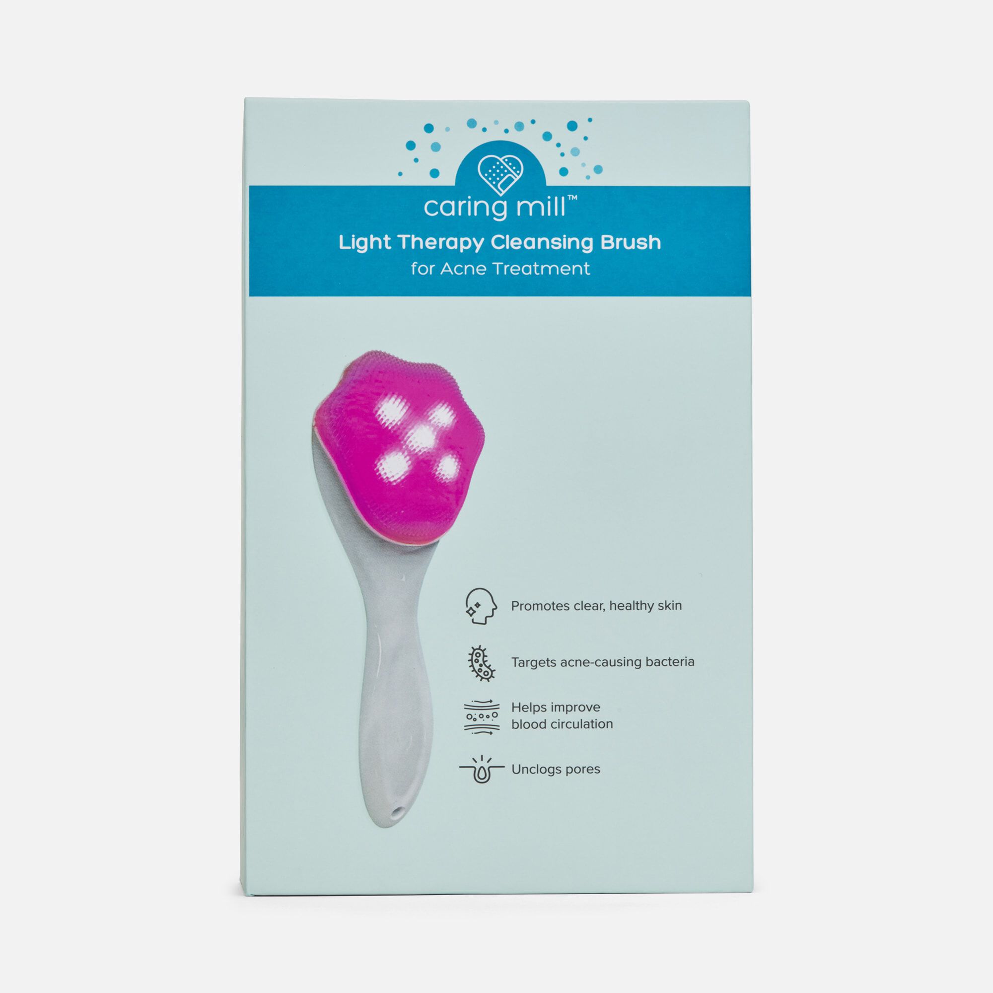 Caring Mill™ Light Therapy Acne Treatment Cleansing Brush, , large