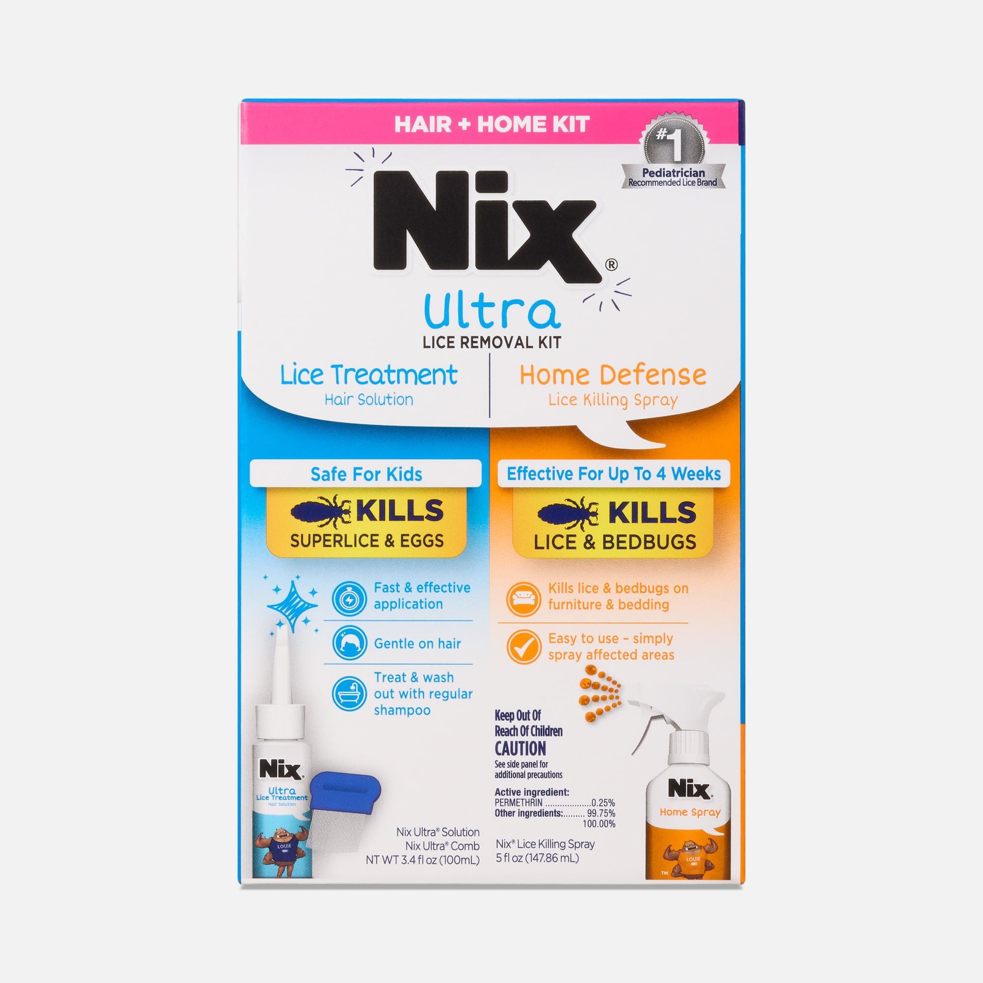 Nix Ultra Super Lice Removal Kit Lice Removal Treatment For Hair and Home, , large