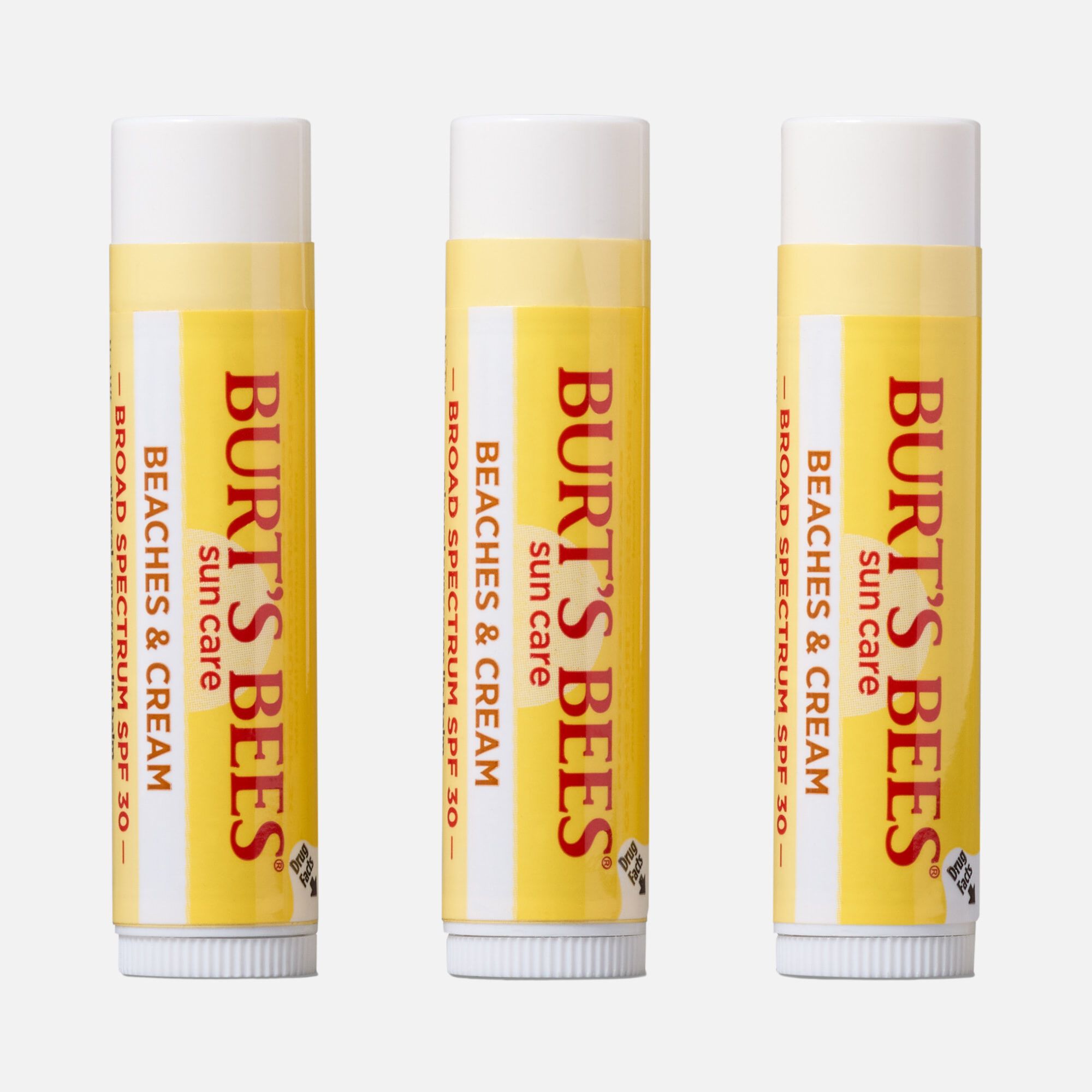 Burt’s Bees Sun Care Beaches and Cream Lip Balm SPF 30, 3-Pack, 0.15 oz., , large