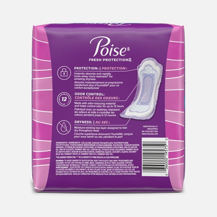 Poise Incontinence Pads, Moderate Long, 16 ct., , large