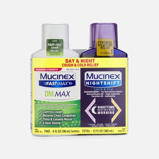 Mucinex Fast-Max DM Max & Nightshift Cold & Flu Combo Pack, 6 fl oz. each, , large
