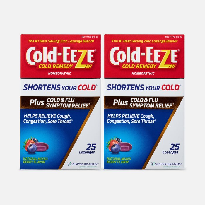Cold-EEZE Plus Cold and Flu Symptom Relief, Natural Mixed Berry Lozenges, 25 ct. (2-Pack), , large