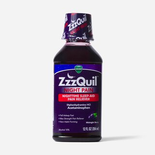 Vicks ZzzQuil Night Pain & Sleep Aid, Midnight Berry, 12 fl oz., , large