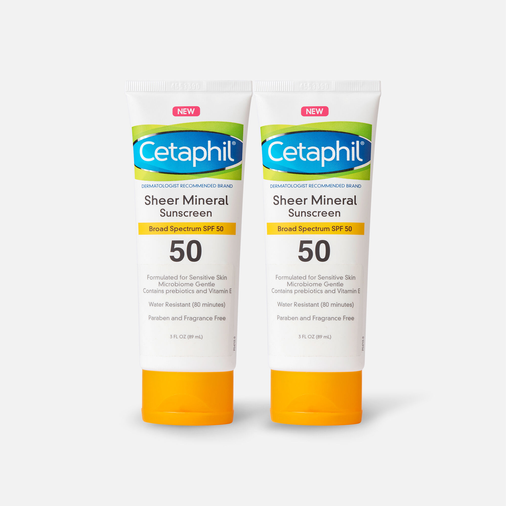 Cetaphil Sun Sheer Mineral Sunscreen Lotion for Face and Body, SPF 50, 3 oz. (2-Pack), , large