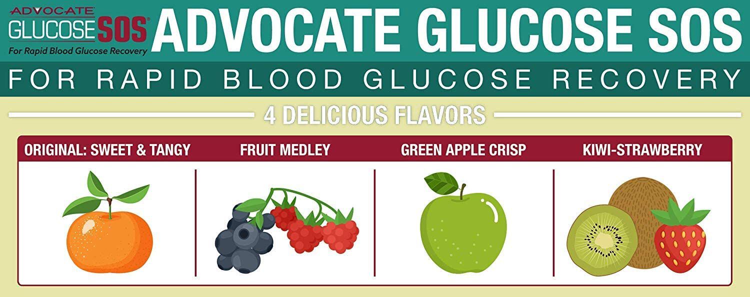 Advocate Glucose SOS Powder, Fruit Medley, 3.3 oz., , large