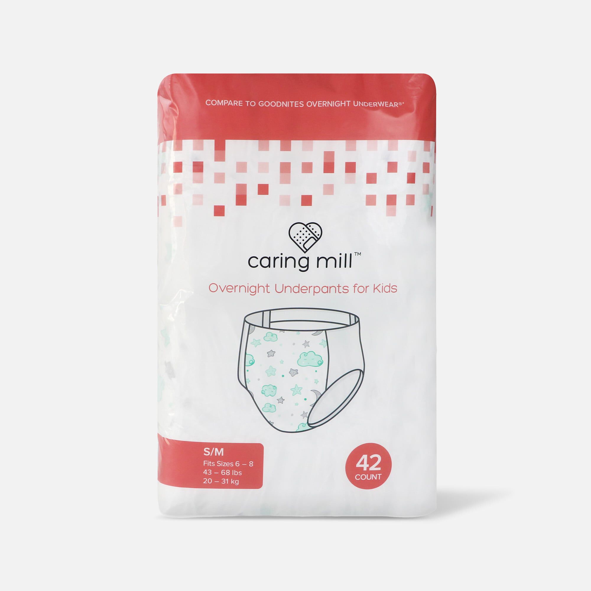 Caring Mill™ Overnight Underpants For Kids Small/Med, 42 ct.