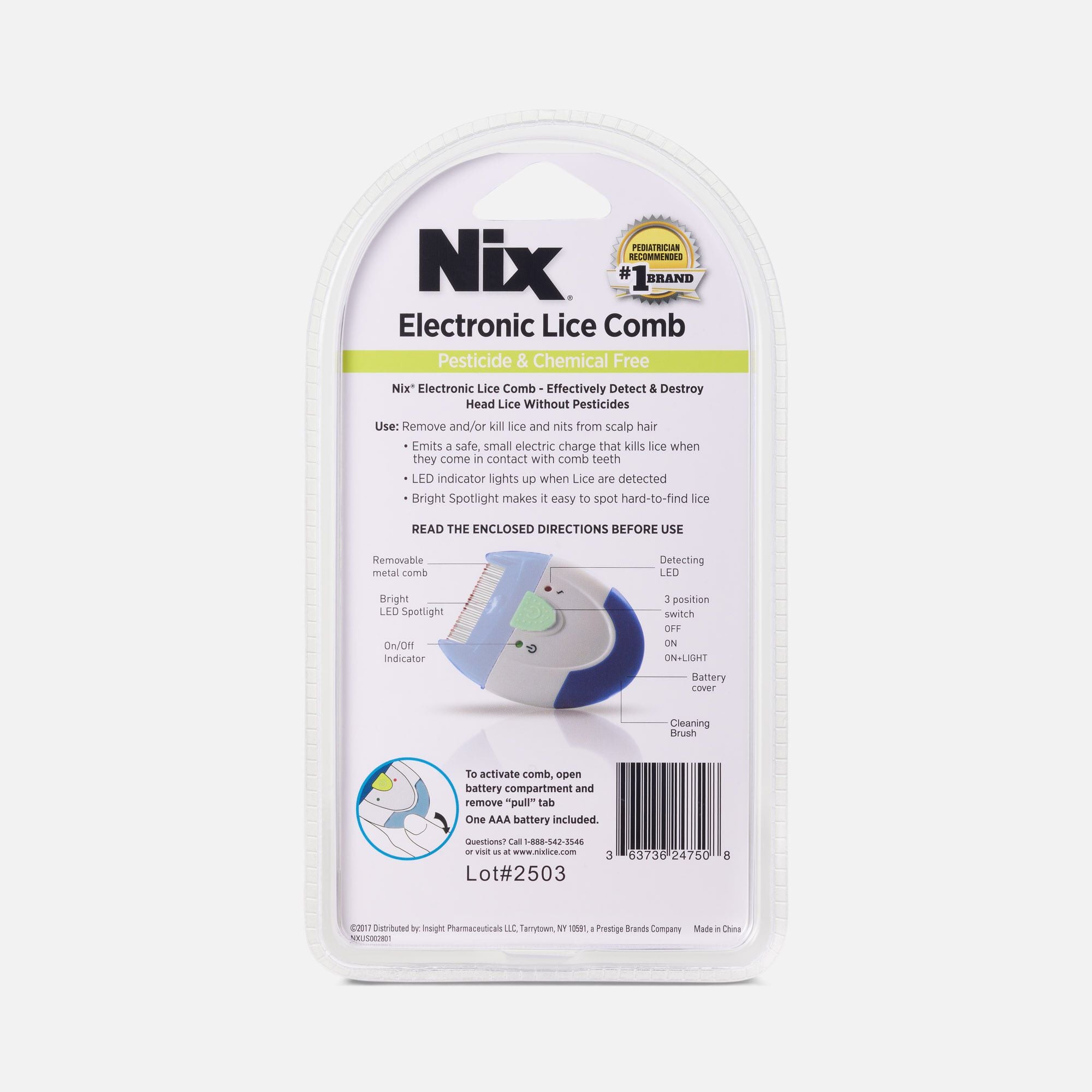 Nix® Electronic Lice Comb, , large