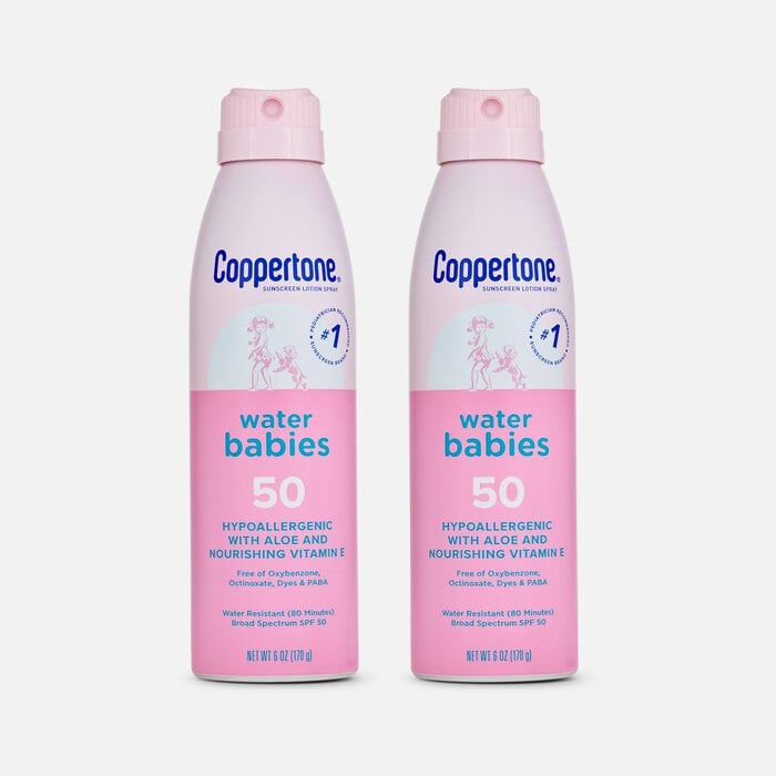 Coppertone WaterBabies Sunscreen Spray, SPF 50, 6 oz. (2-Pack), , large