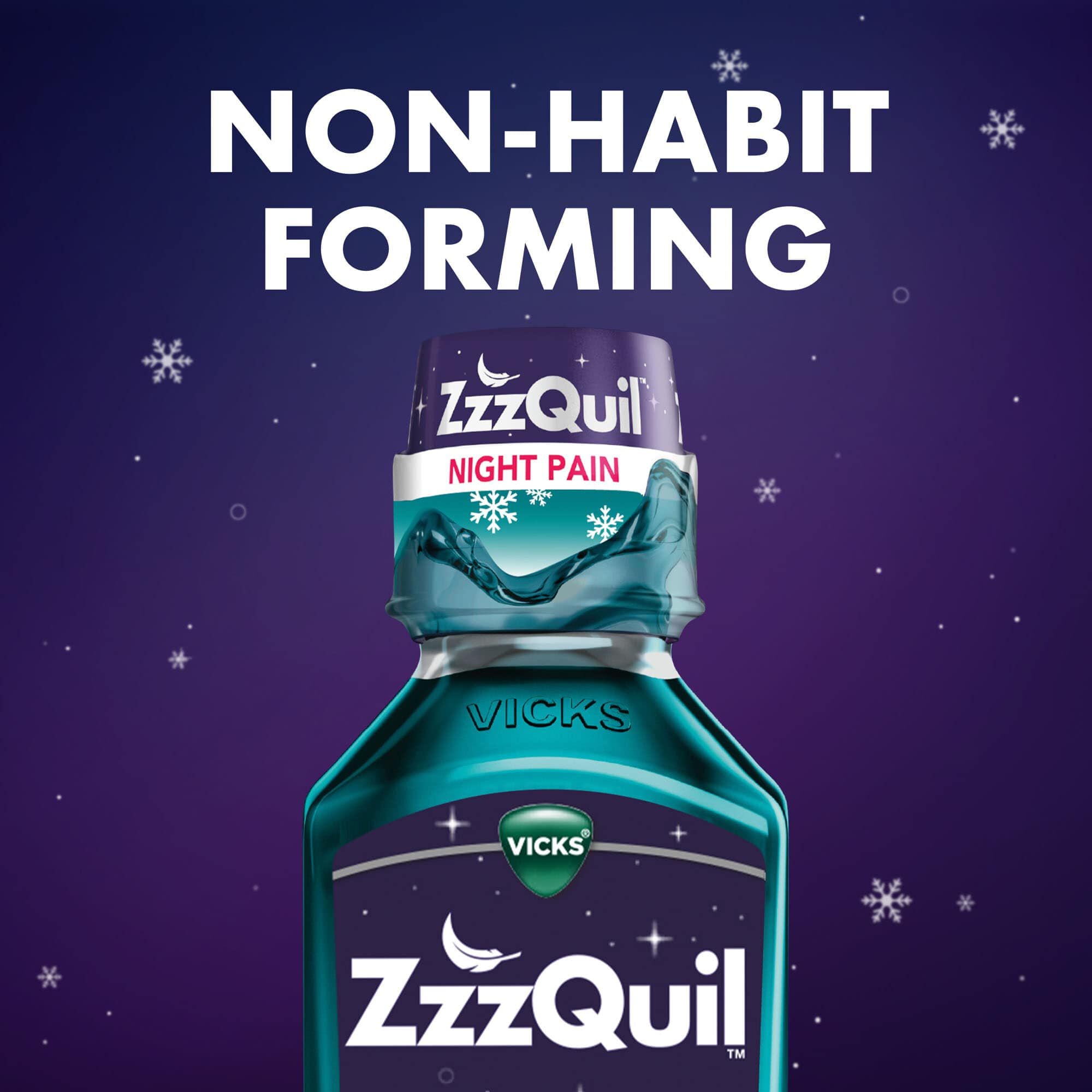 Vicks® ZzzQuil™ Night Pain Liquid, Midnight Berry, 12 fl oz., , large