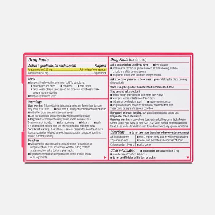 Tylenol® Cold + Flu + Chest Congestion Caplets, 24 ct., , large