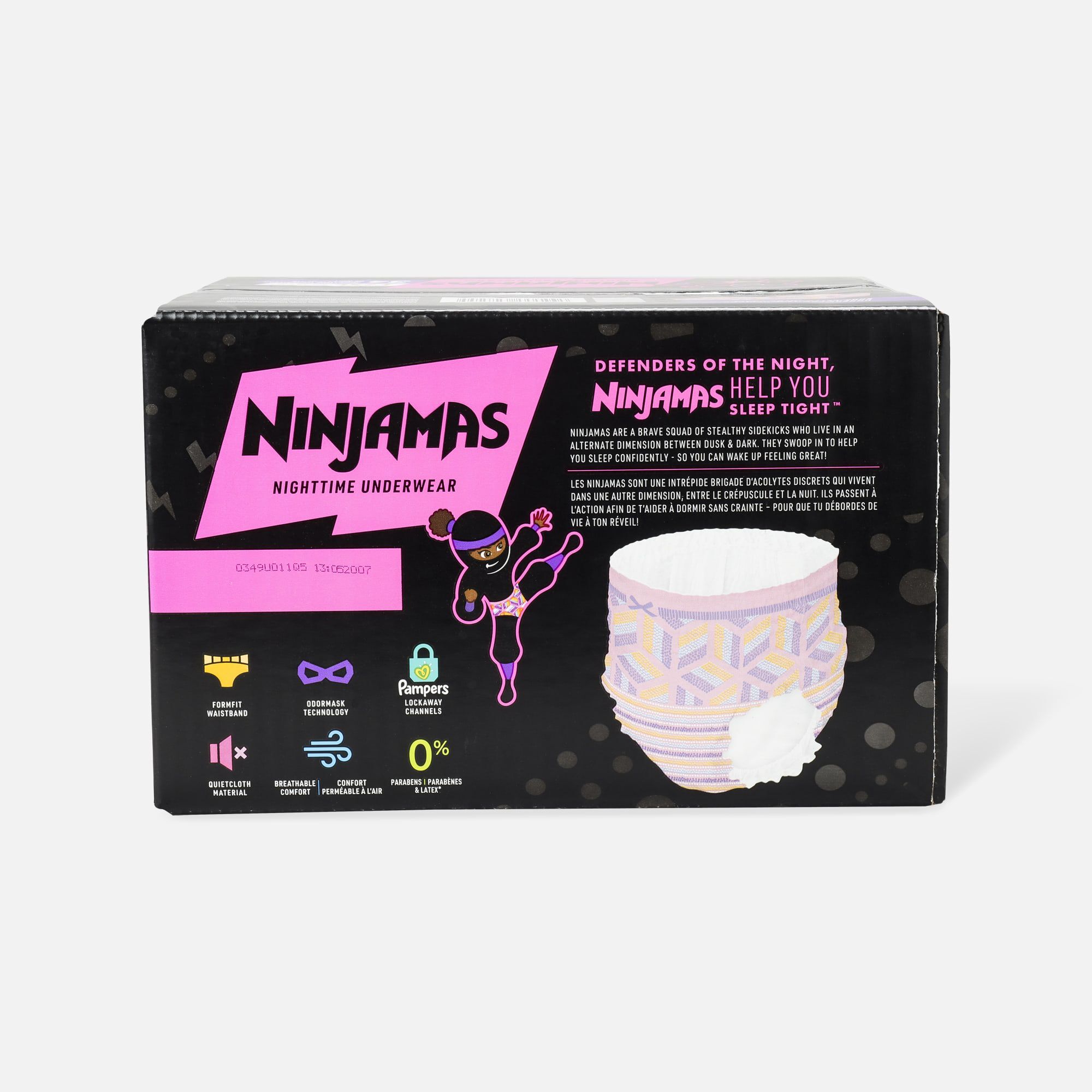 Ninjamas Nighttime Bedwetting Underwear for Girls, , large