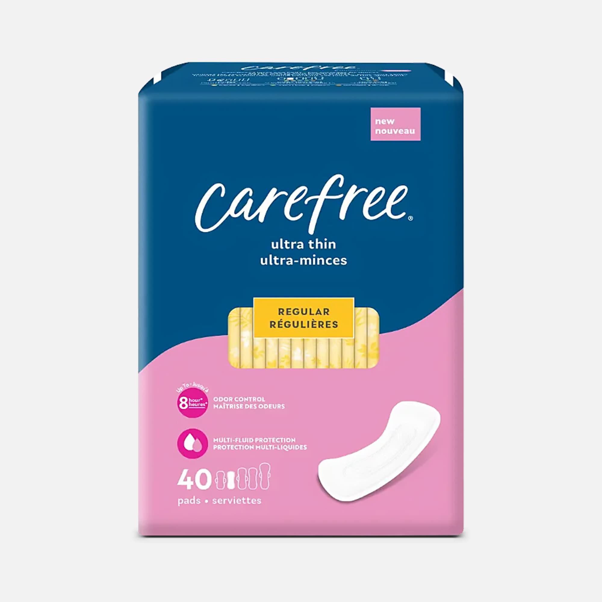 Carefree® Ultra Thin Regular Pads Without Wings, 40 ct.