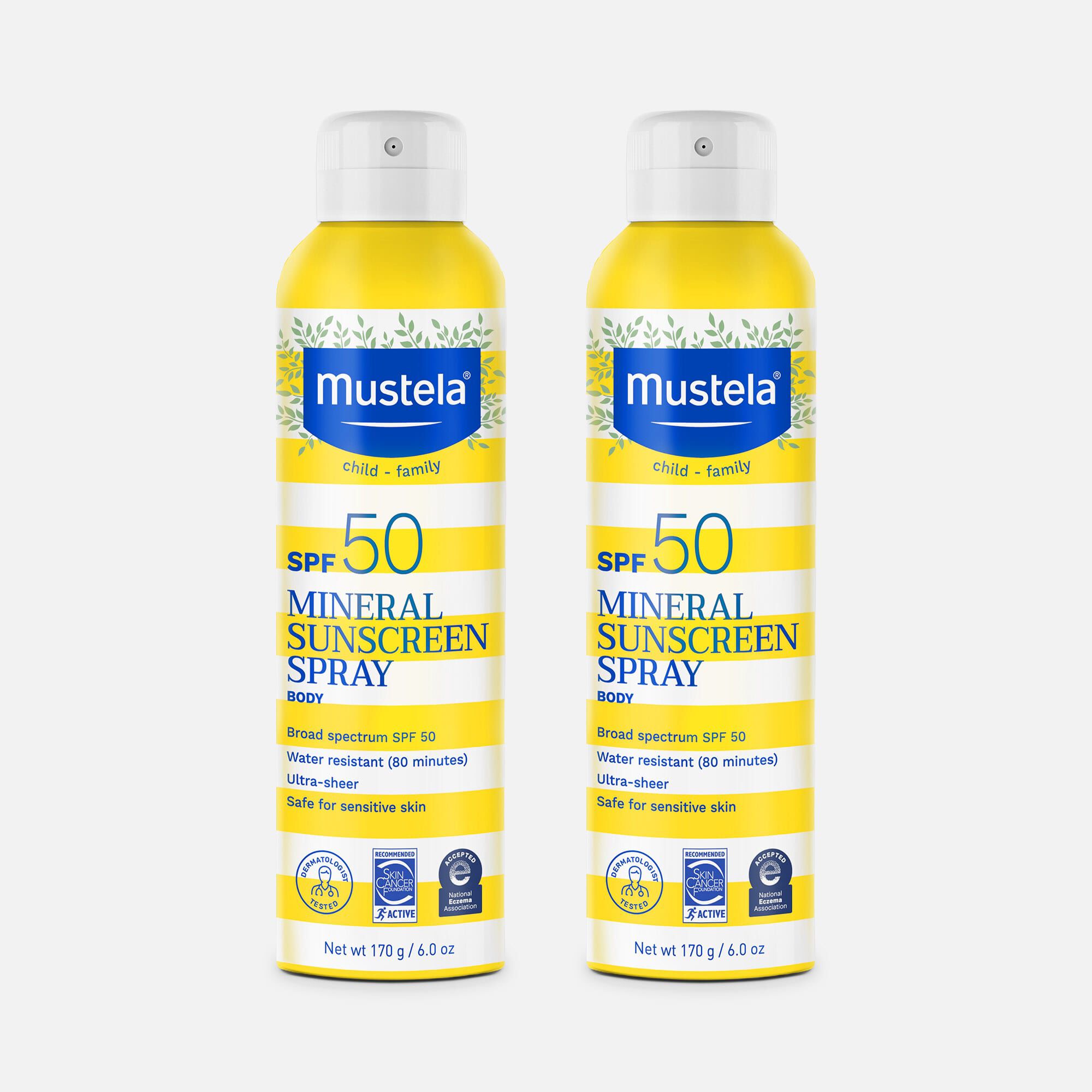 Mustela Mineral Sunscreen Spray, SPF 50, 6 oz. (2-Pack)