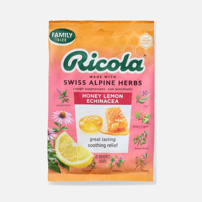 Ricola® Throat Relief & Cough Suppressant, Honey Lemon with Echinacea, 45 ct., , large