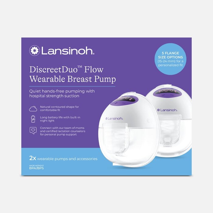 Lansinoh DiscreetDuo Flow Hands-free Wearable Electric Breast Pump, , large