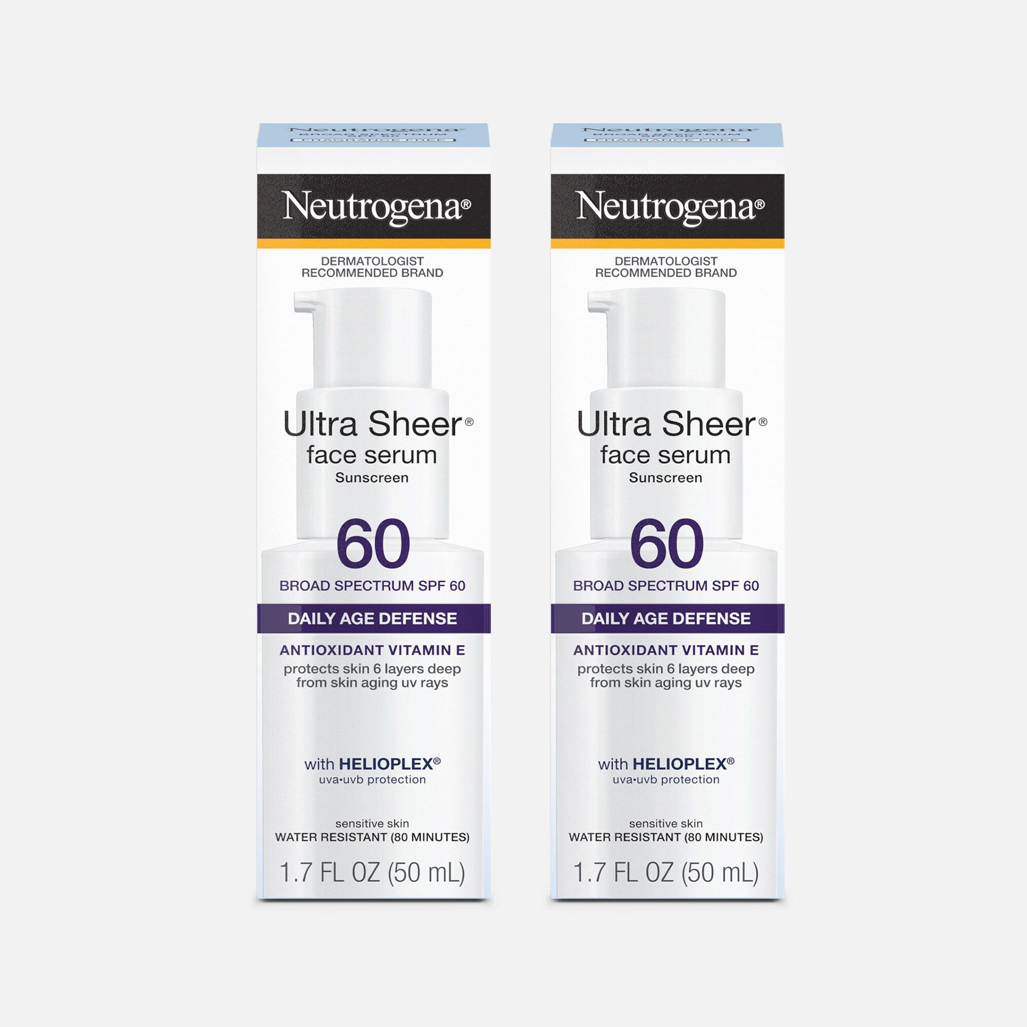 Neutrogena Ultra Sheer Face Serum SPF 60, 1.7 oz. (2-Pack), , large