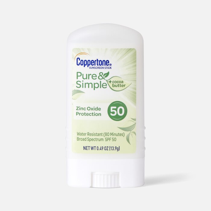 Coppertone Pure & Simple Sunscreen Stick, SPF 50, 0.49 oz., , large