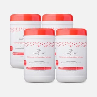 Caring Mill™ Alcohol Wipes Canister, 100 ct. (4-Pack), , large