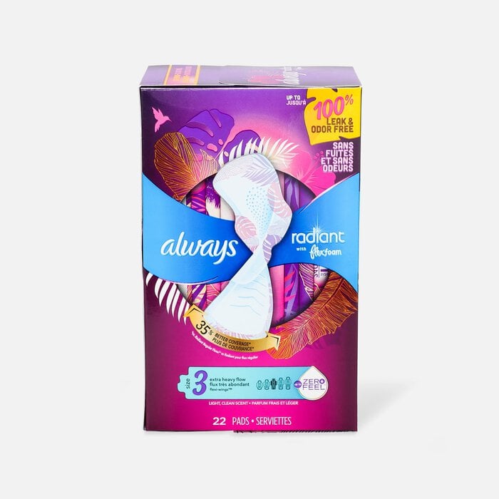 Always Radiant FlexFoam Pads with Wings, Scented, , large