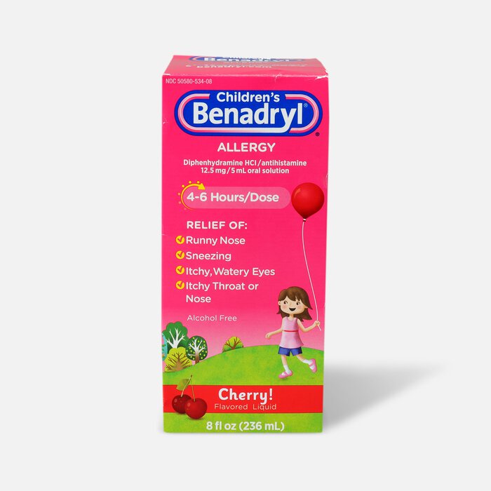 Children's Benadryl Oral Solution, Cherry Flavored, , large