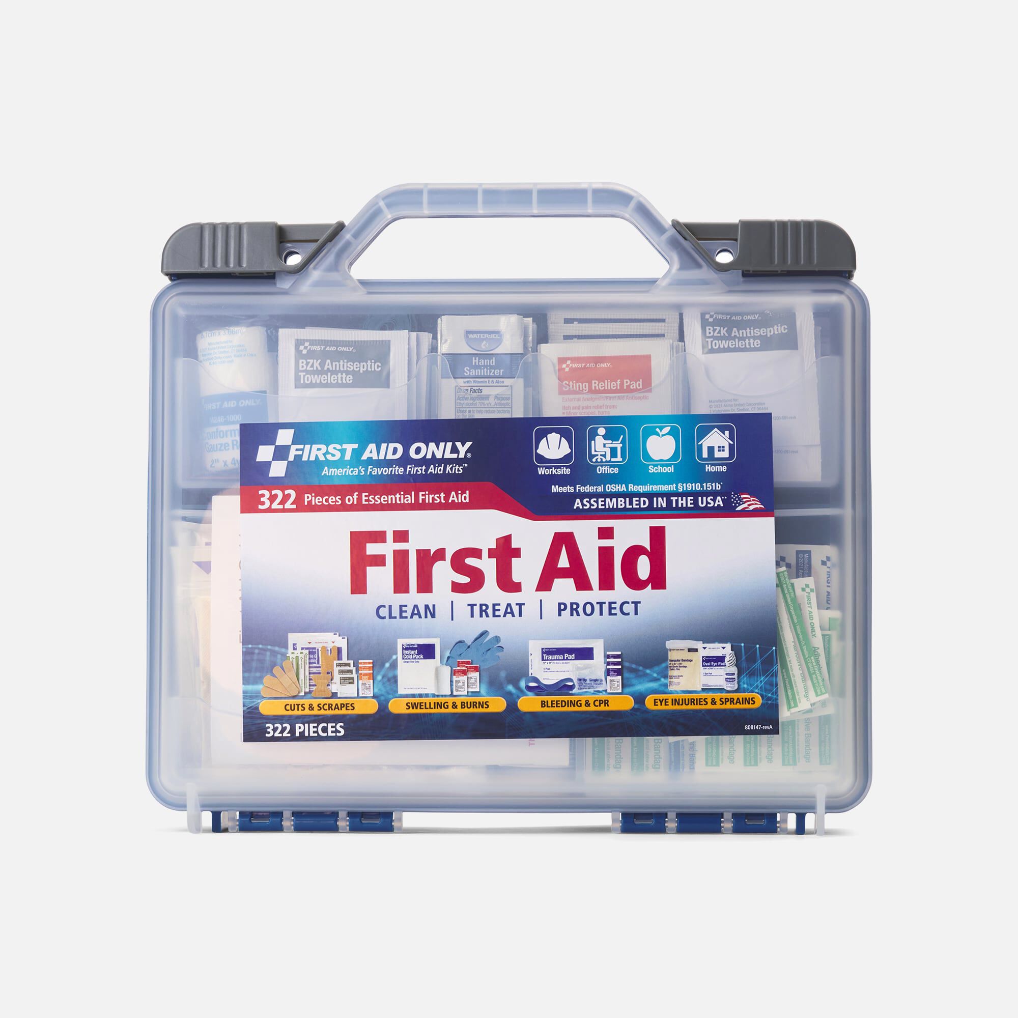 First Aid Only Clear Cover Intermed First Aid Kit without Light, 322 pc., , large