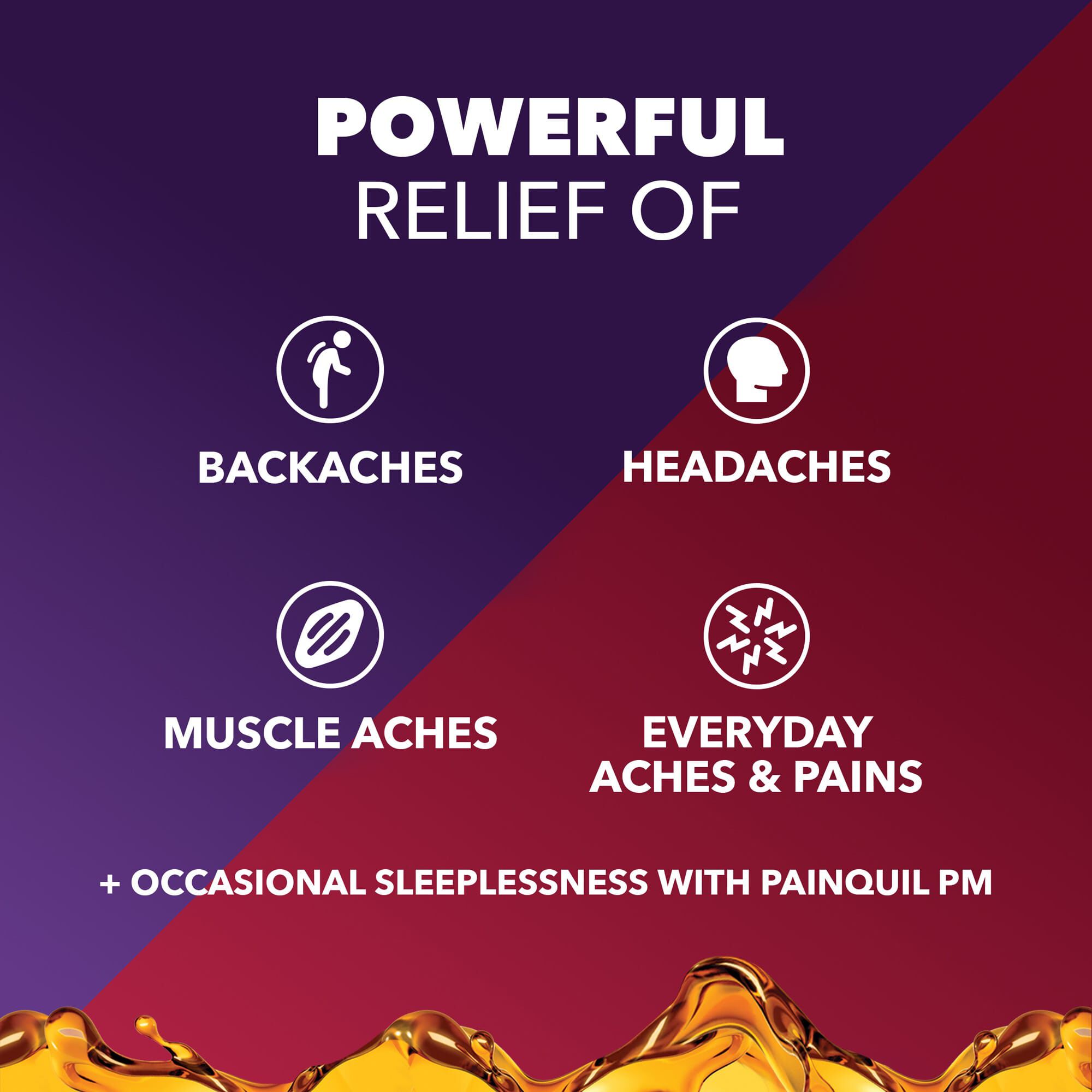 Vicks® PainQuil™ Acetaminophen Pain Relief Liquid Day & Night Combo Pack, Honey Flavored. 12 fl. oz., , large