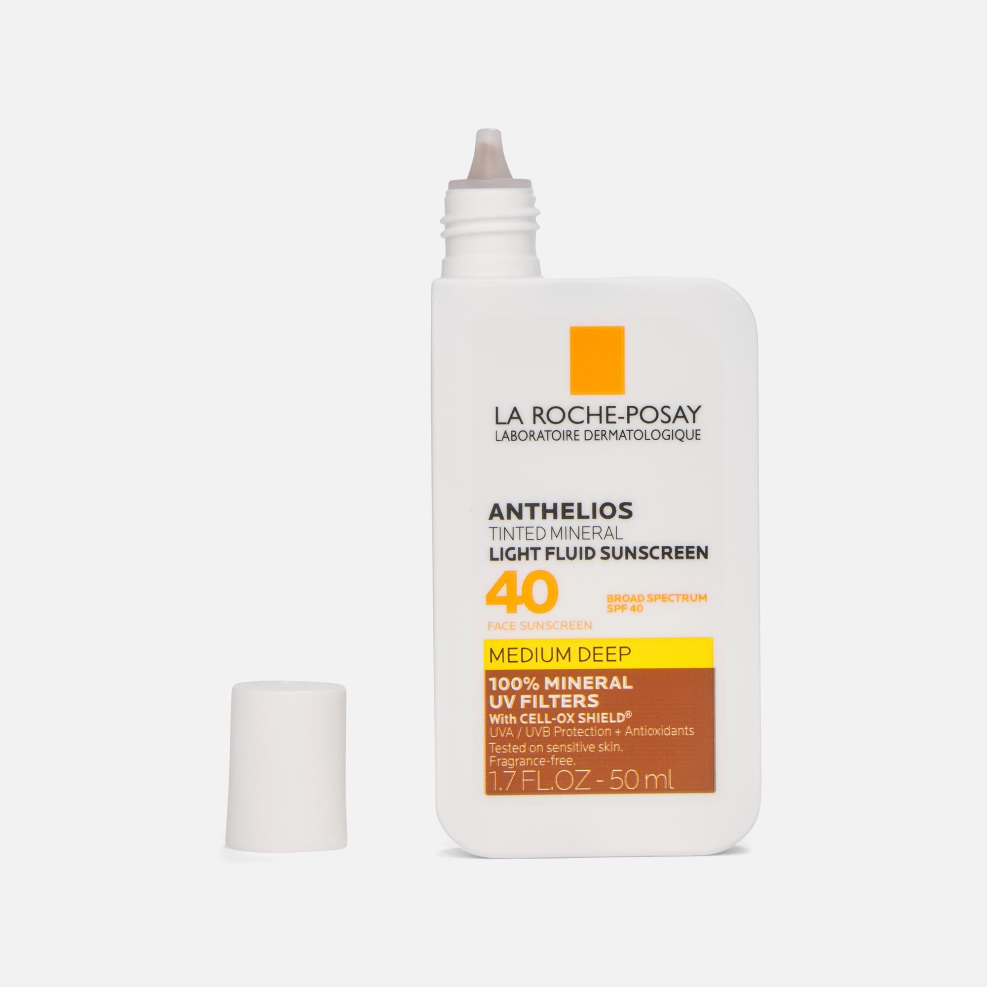 La Roche-Posay Anthelios Mineral Tinted Light Fluid Face Sunscreen, SPF 40, 1.7 fl oz., Medium Deep, large