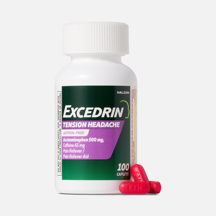 Excedrin Tension Headache Caplets, Aspirin-Free, 100 ct., , large