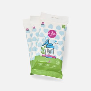 Dapple Baby Plant-Based Breast Pump Wipes, Fragrance Free, 25 ct. (3-Pack), , large