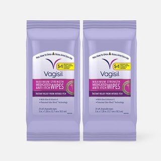 Vagisil Maximum Strength Medicated Anti-Itch Wipes, 20 ct. (2-Pack), , large