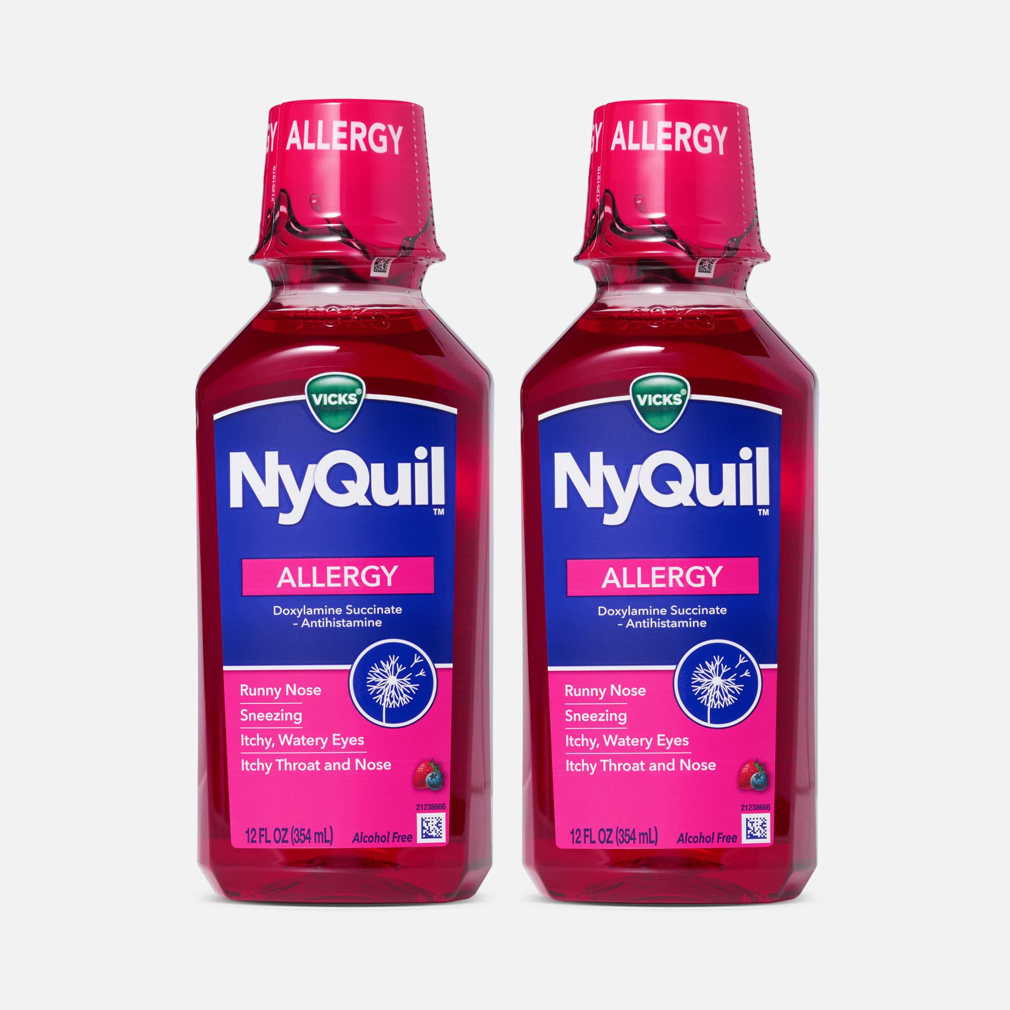 Vicks® NyQuil™ Allergy Nighttime Liquid, Berry, 12 fl. oz. (2 pack)