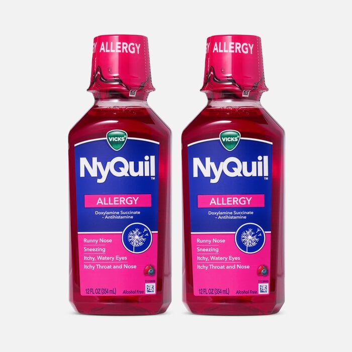 Vicks® NyQuil™ Allergy Nighttime Liquid, Berry, 12 fl. oz. (2 pack), , large