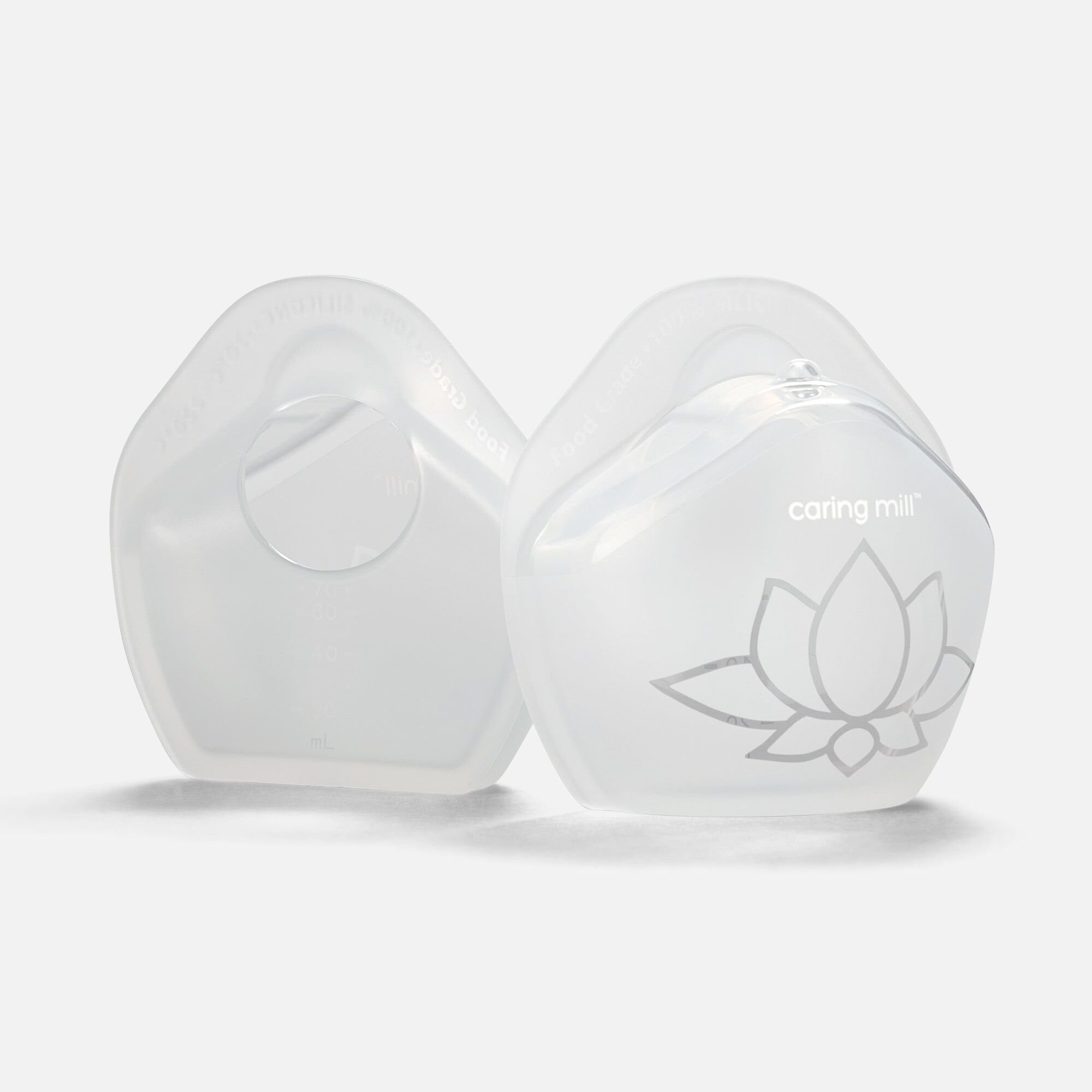 Caring Mill™ Silicone Milk Collectors with Storage Bag, 5 oz (2-Pack)