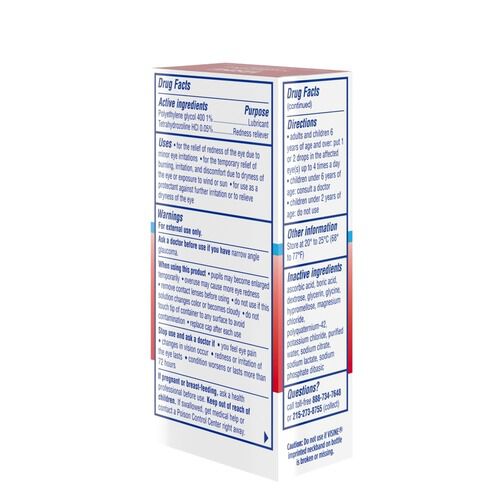 Visine Red Eye Hydrating Comfort Lubricating Eye Drops, .5 fl oz., , large