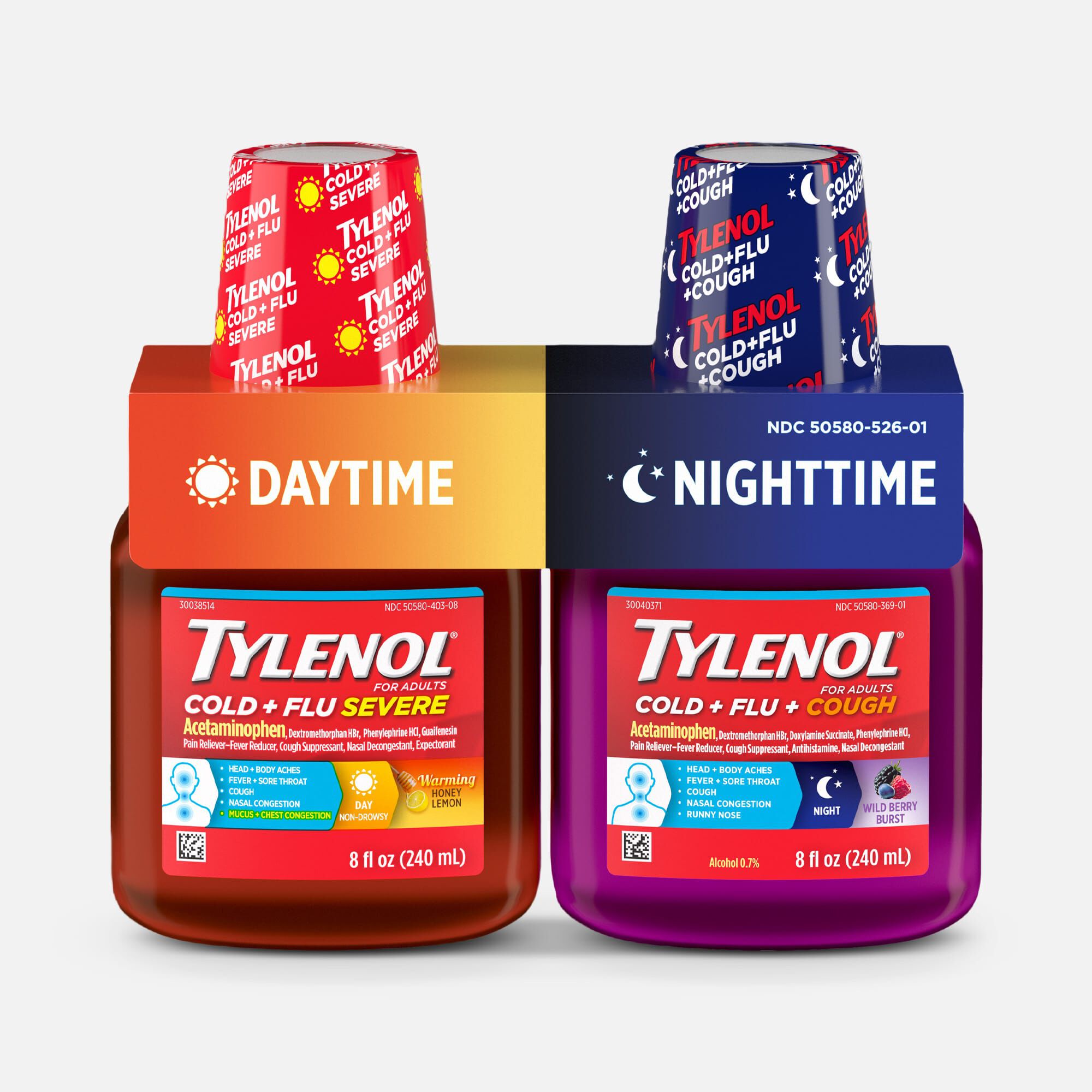 Tylenol® Extra Strength Cold + Flu Multi-Symptom Day & Night Liquid Combo Pack