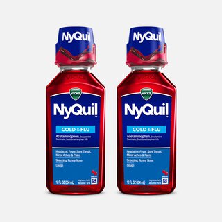 Vicks NyQuil Cold & Flu, Cherry, 12 oz. (2-Pack), , large