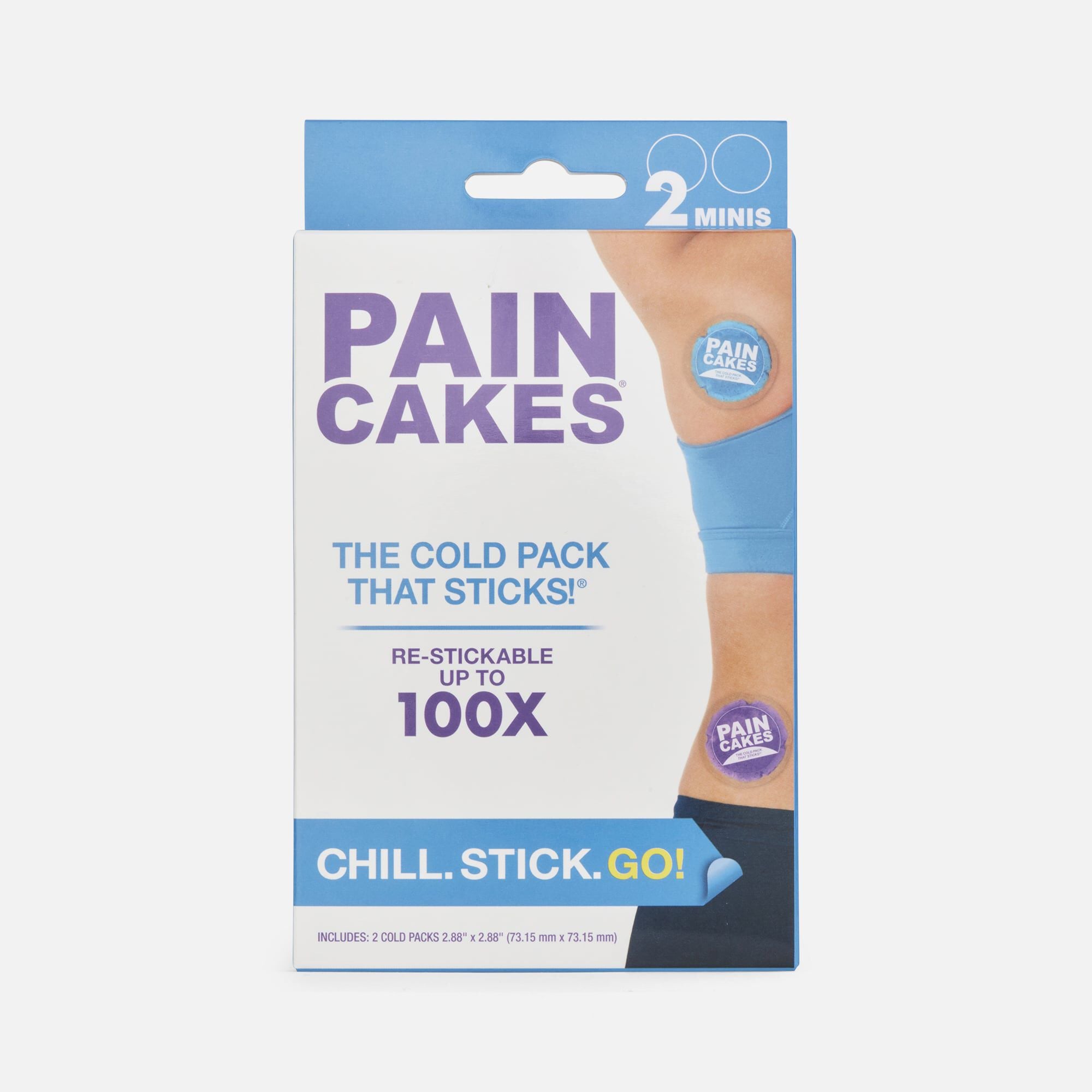 PAINCAKES Mini Cold Packs, 2.88"D , Blue & Purple, 2 ct., , large